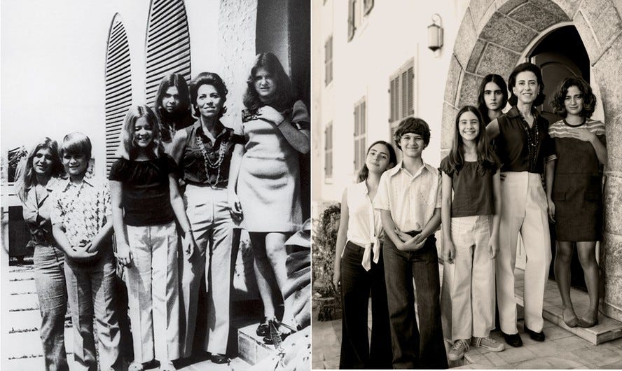 Foto da família Paiva tirada para a revista Manchete em 1971 e recriada pelo filme 'Ainda estou aqui'