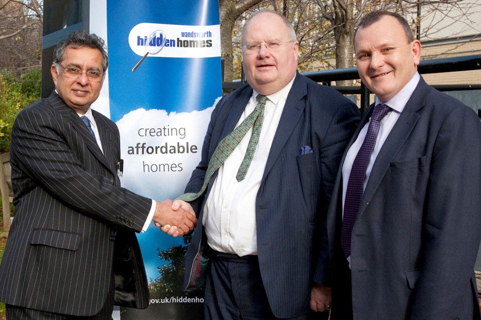 Eric Pickles with Council Leader Ravi Govindia and Councillor Paul Ellis