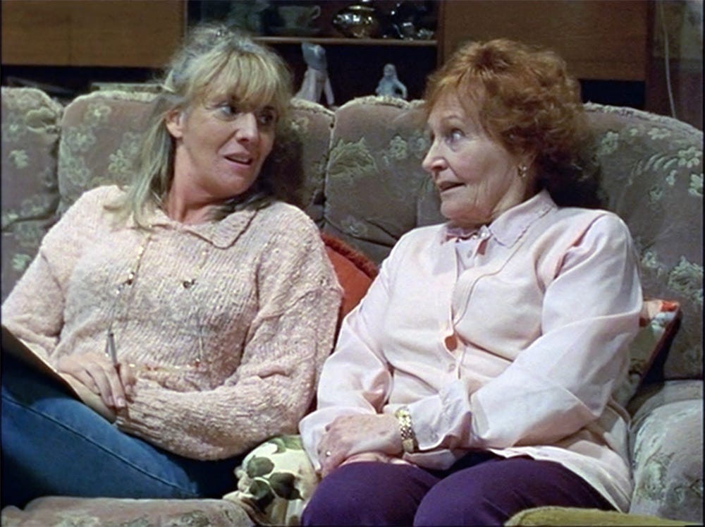 Barbara and Mary react to something Jim has said