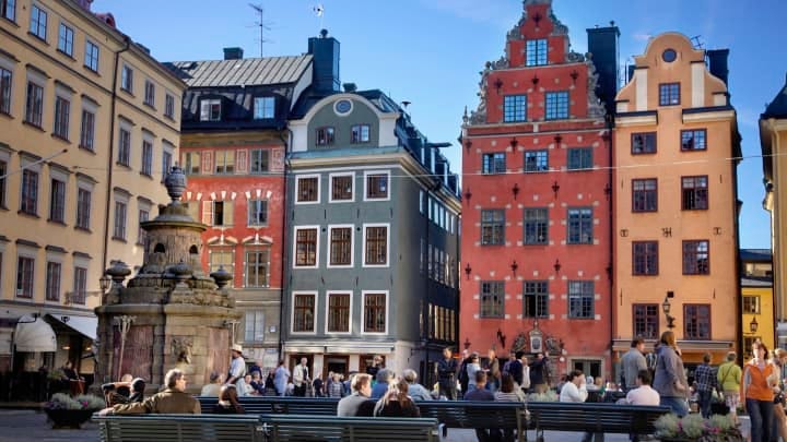 The great square of Stortorget, in Gamla Stan Stockholm Sweden.