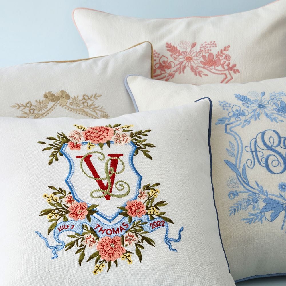 Alt image 3 for Bespoke Embroidered Crest Pillow Cover