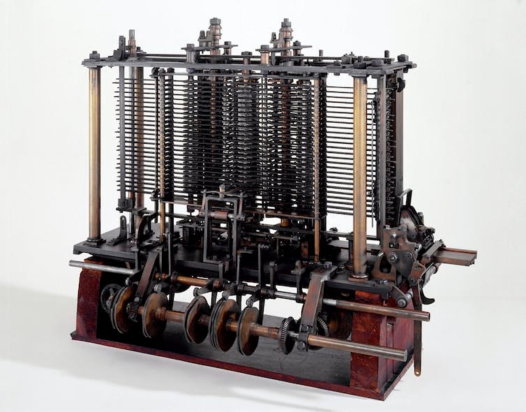 A portion of the Analytical Engine computer designed by Charles Babbage.