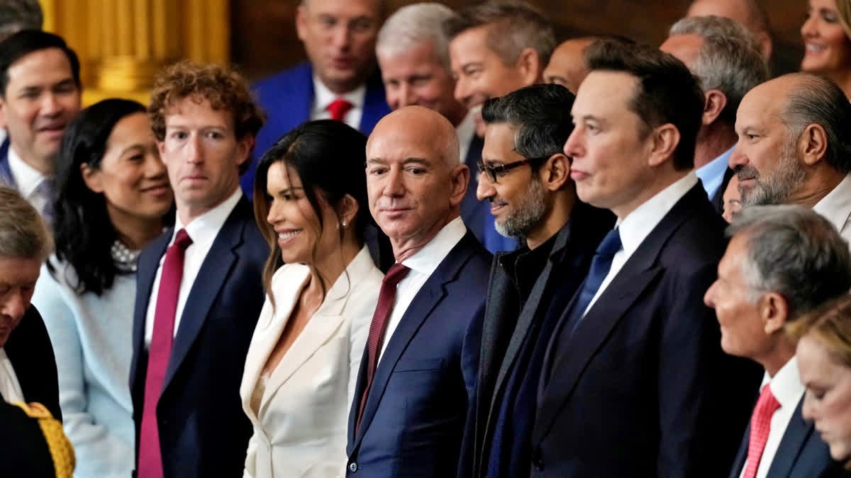 Tech Titans In One Frame: Musk, Zuckerberg, Bezos, Pichai Take Centre Stage  At Trump Inauguration