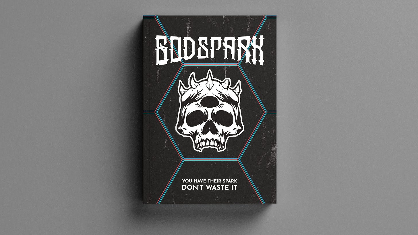 Mock-up for the cover of Godspark.