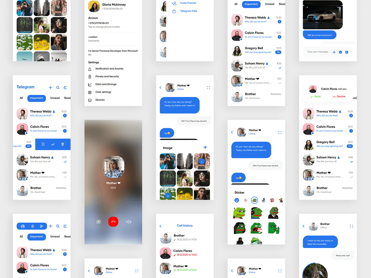 Telegram App UI Kit Concept Sketch freebie - Download free resource for  Sketch - Sketch App Sources