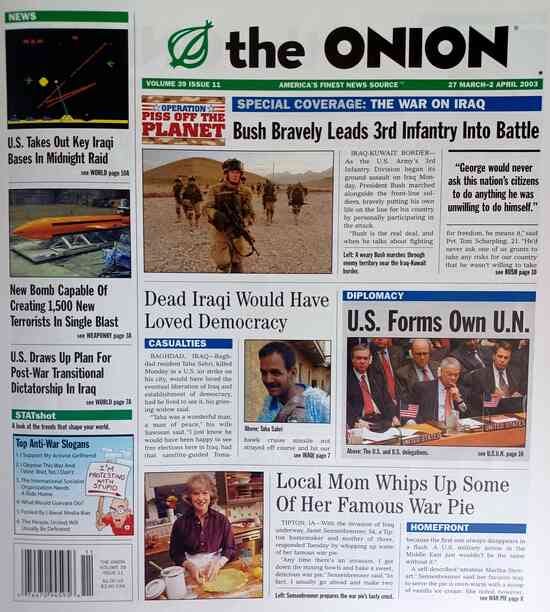 20 years ago, The Onion reported on the Iraq war