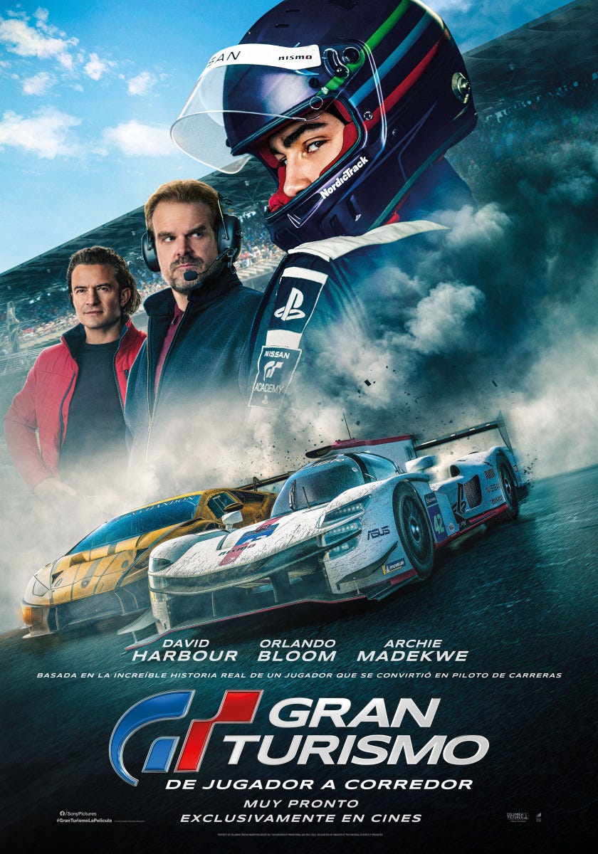Gran Turismo movie poster Orlando Bloom