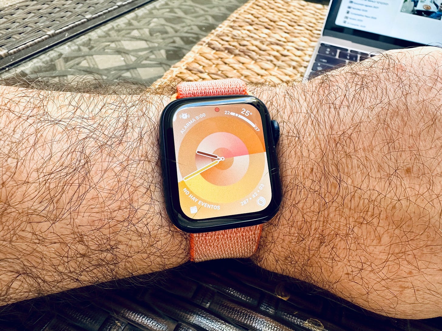 Mi Apple Watch con la esfera Paleta, la que he elegido para este experimento.