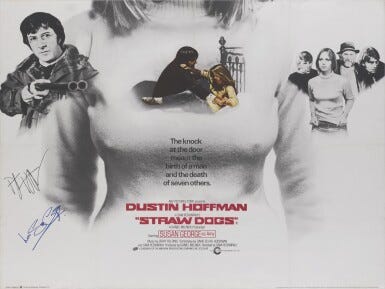 STRAW DOGS (1971) POSTER, BRITISH, SIGNED BY DUSTIN HOFFMAN AND SUSAN ...