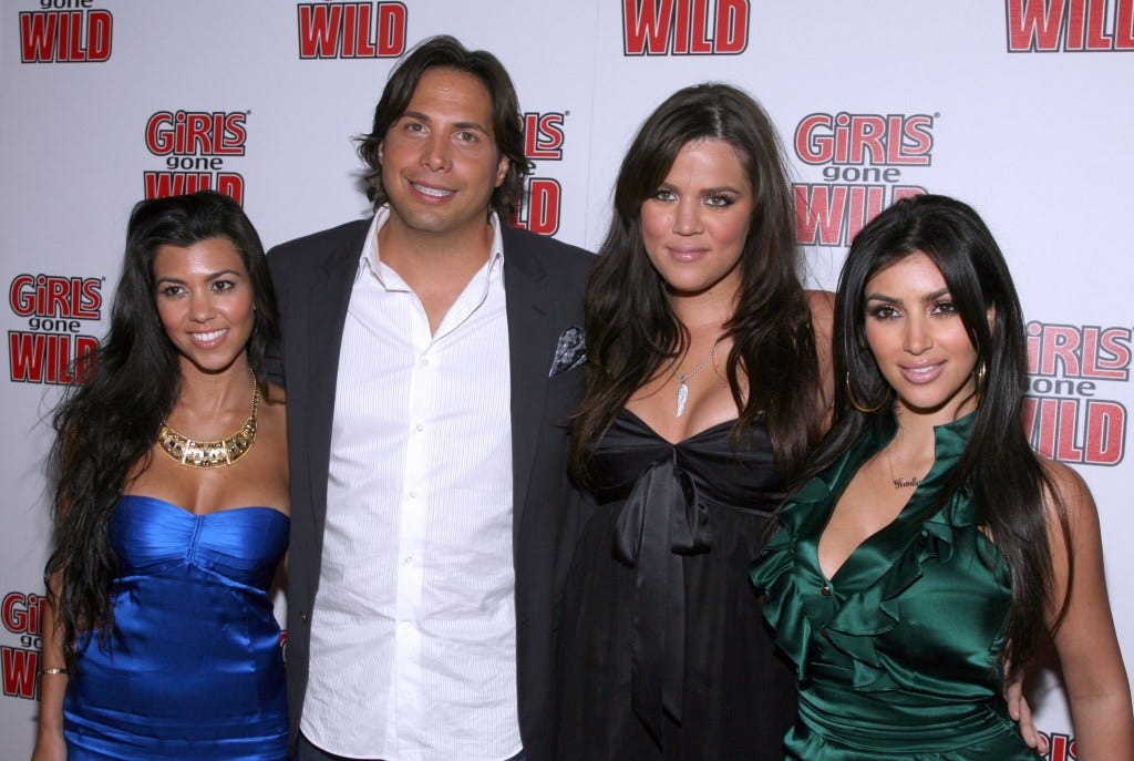 Kourtney Kardashian, Joe Francis, Khloe Kardashian,Kim Kardashian at the "Girls Gone Wild" Magazine Launch party on April 22, 2008. 