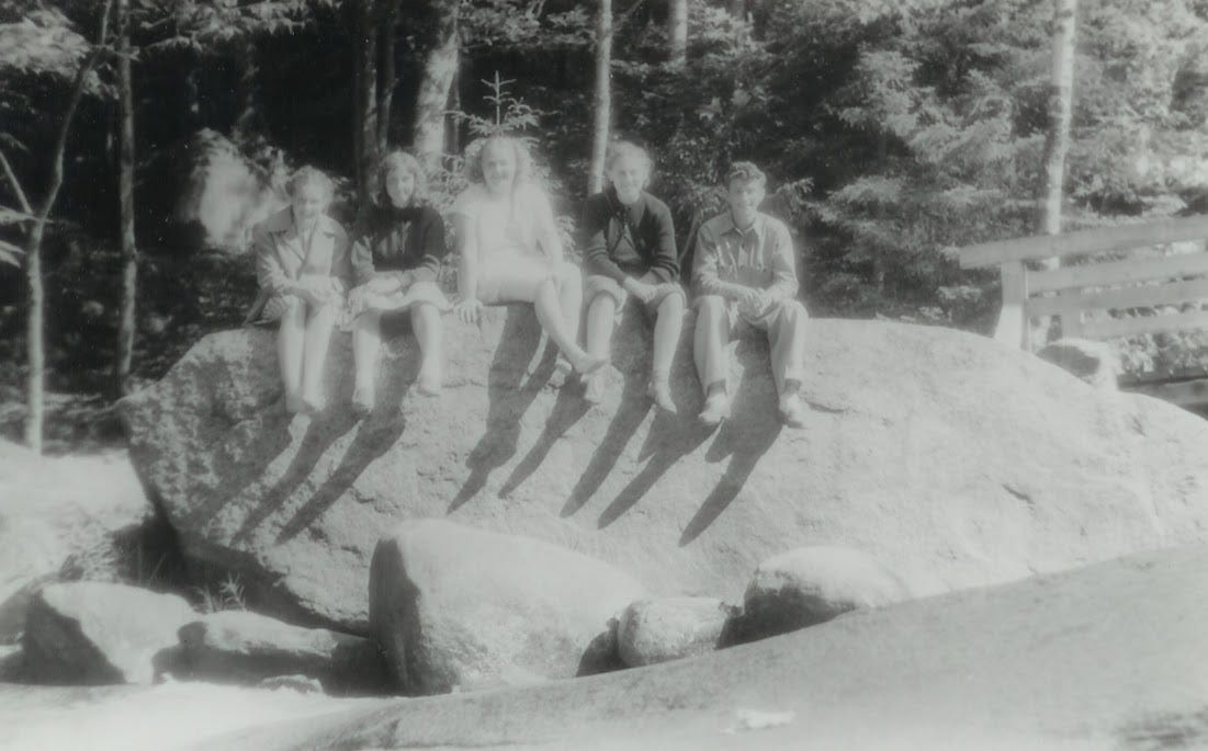 Sitting on a rock