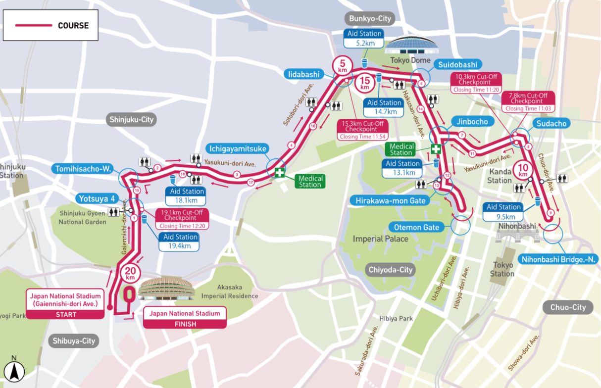 Course map of the 2023 Tokyo Legacy Half Marathon