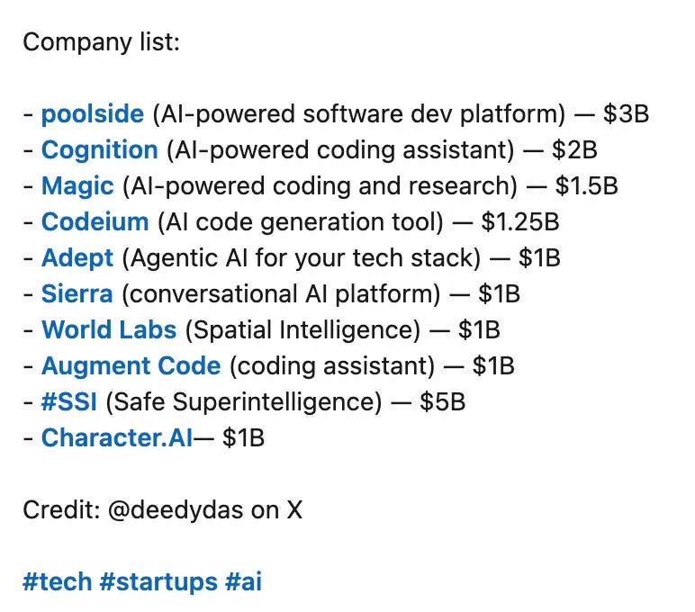 Table of leading AI agent startups in 2025 with valuations over $1B and revenues under $100M, including Poolside, Magic, Adept, and Character.AI Table of leading AI agent startups in 2025 with valuations over $1B and revenues under $100M, including Poolside, Magic, Adept, and Character.AI