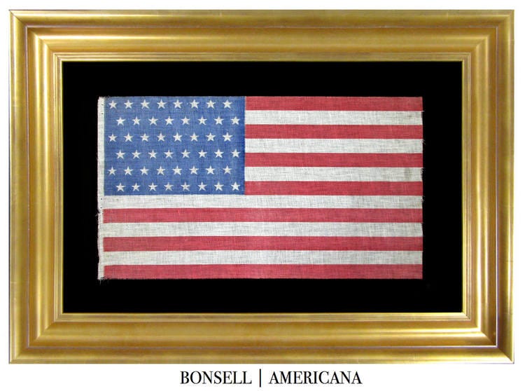 48 Star Antique American Flag with a Staggered Star Pattern