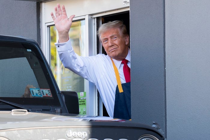 Donald Trump works McDonald's drive-thru in Bucks County, PA