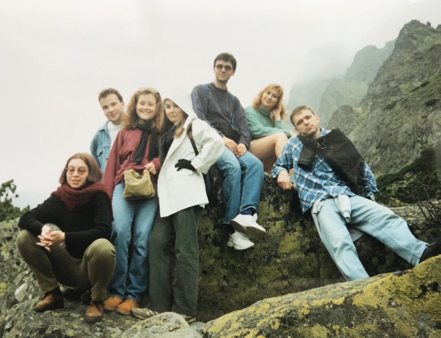 On a hike with classmates
