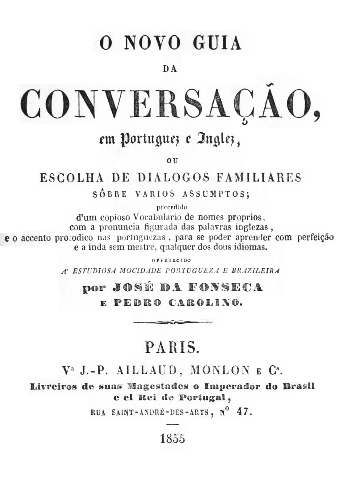 O novo guia da conversaçao en portuguez e inglez 1ere edition.jpg
