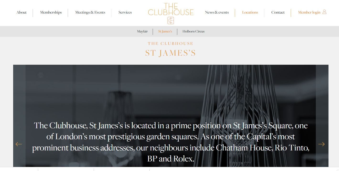 St James's square the clubhouse