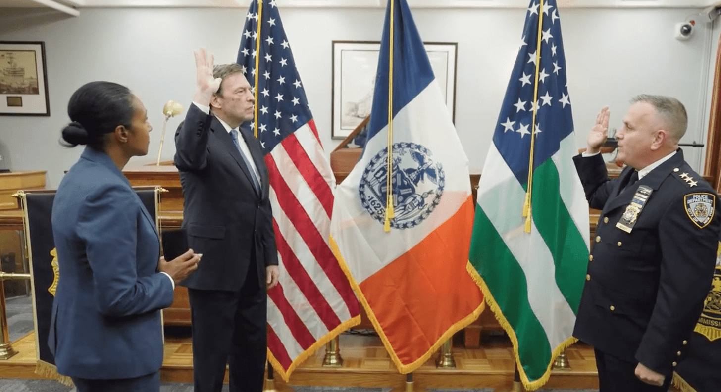 NYPD's most recent video is of his swearing in ceremony