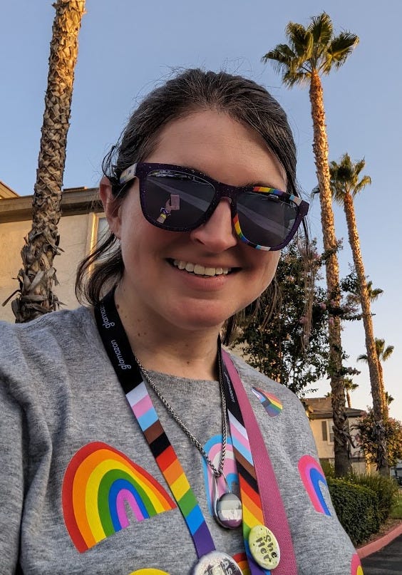A girl in Pride gear