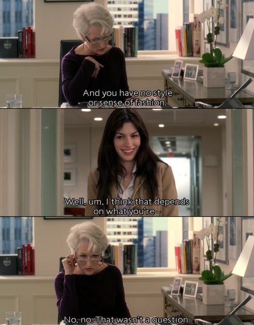 The Devil Wears Prada – blusher and mascara