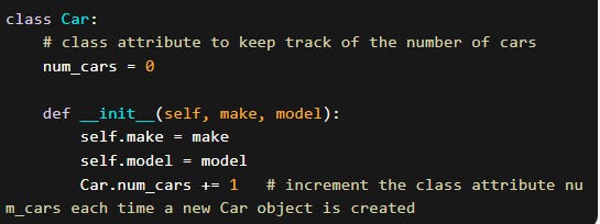 In object-oriented programming, a class can have attributes which are variables that store data and are accessible to all instances (objects) of the class.