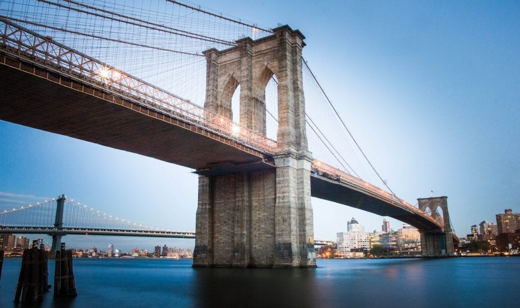 The Brooklyn Bridge in New York City The Brooklyn Bridge in New York City
