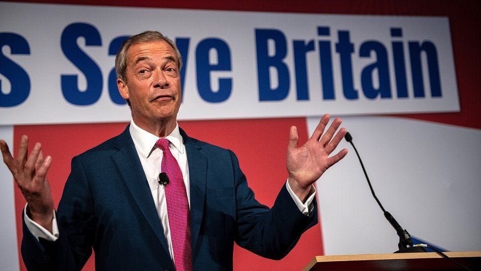 Tories copying Reform UK rhetoric, not actions - Nigel Farage - BBC News
