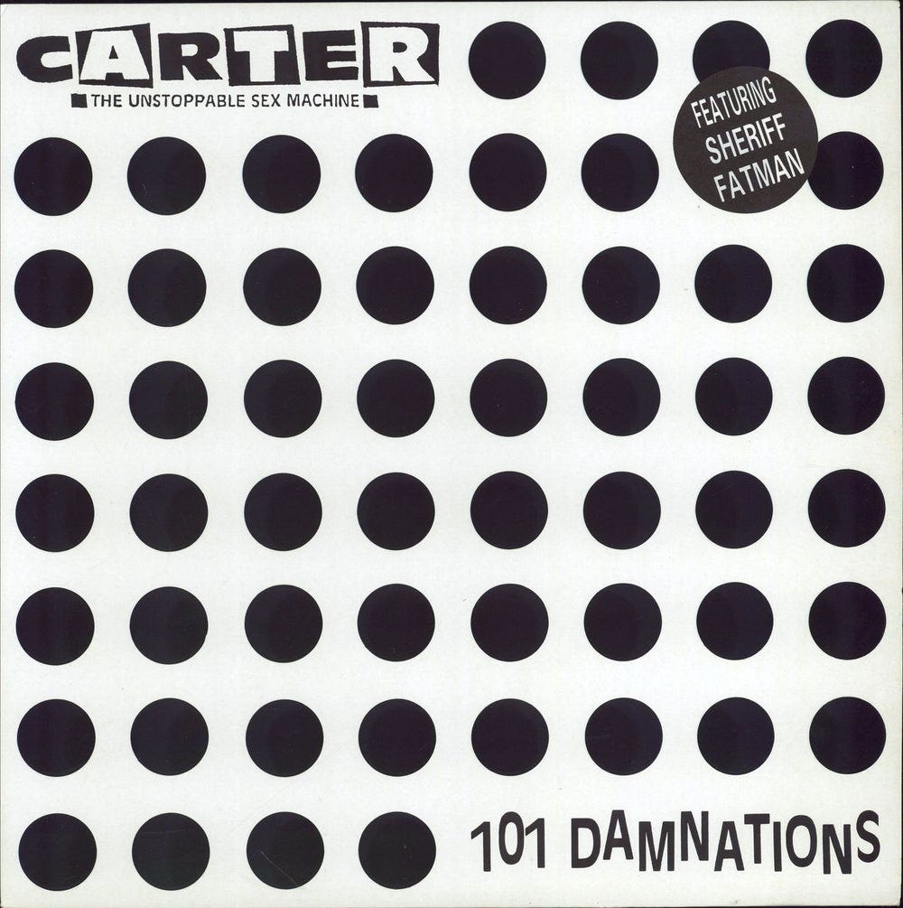 Carter USM 101 Damnations - Hype sticker UK vinyl LP album (LP record) ABB101