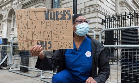 Nurses protest outside Downing Street in June 2020. Nurses protest outside Downing Street in June 2020.