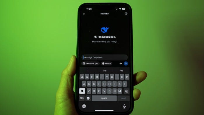 The DeepSeek app on a smartphone