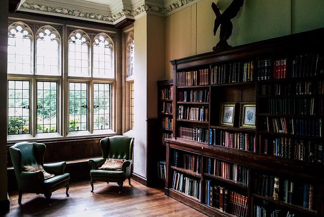 Library, window, chairs