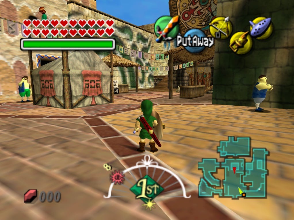 Video game screenshot of link in Legend of Zelda: Majora's Mask