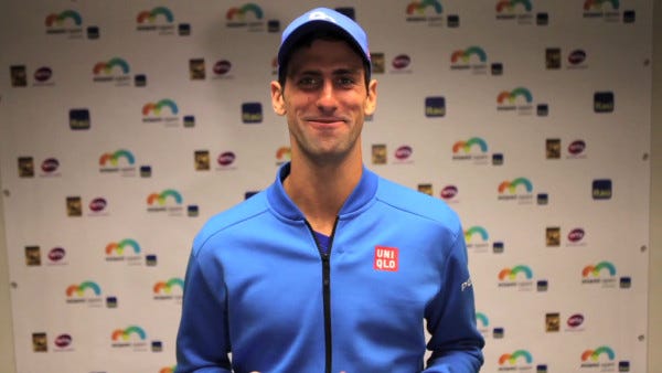 novak djokovic answer smile fan quetions 2015