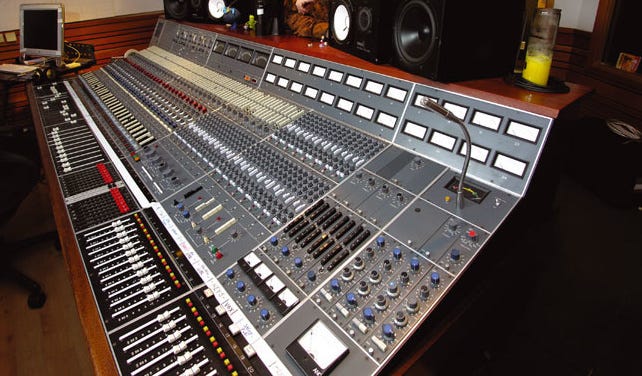 A Neve console similar to the one in CBS Studio Three.