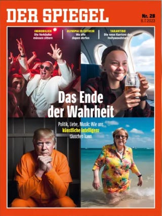 La une du magazine “Der Spiegel” datée du 8 juillet 2023 sur “la fin de la vérité”.