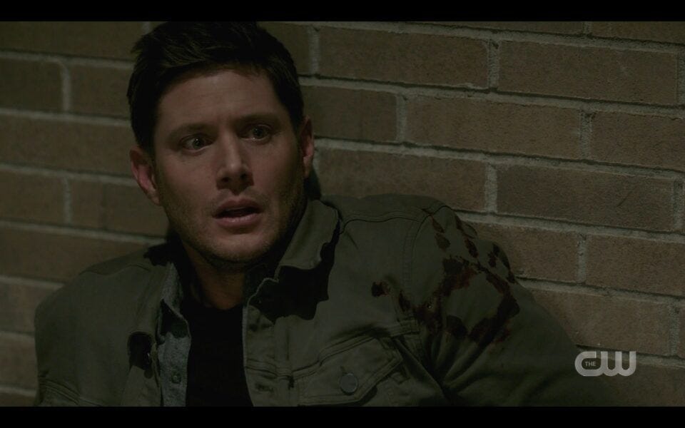 SPN Dean Winchester thrown to silo floor from Castiel Destiny