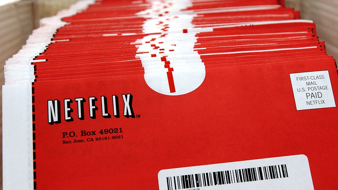 Packages of Netflix DVD envelopes.