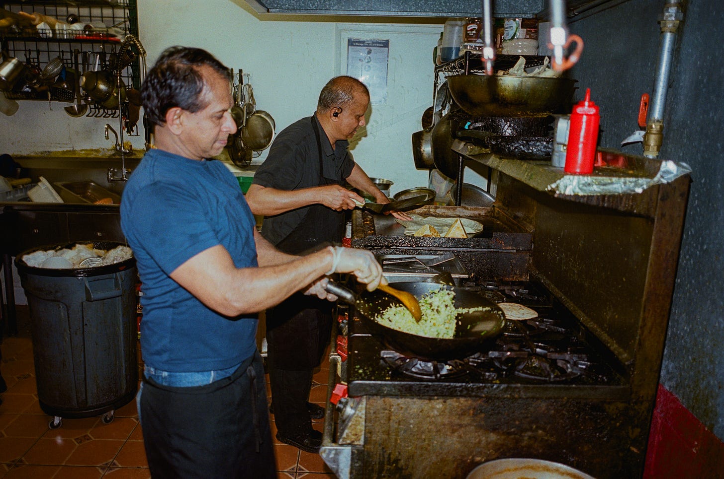 In the kitchen at Baja Subs