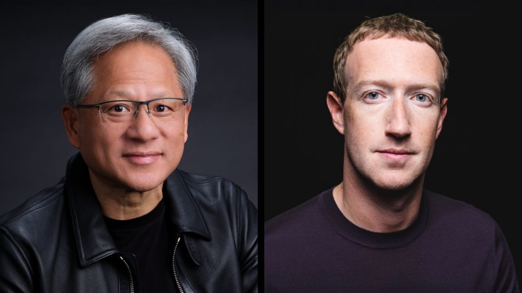 AI and The Next Computing Platforms With Jensen Huang and Mark Zuckerberg. 