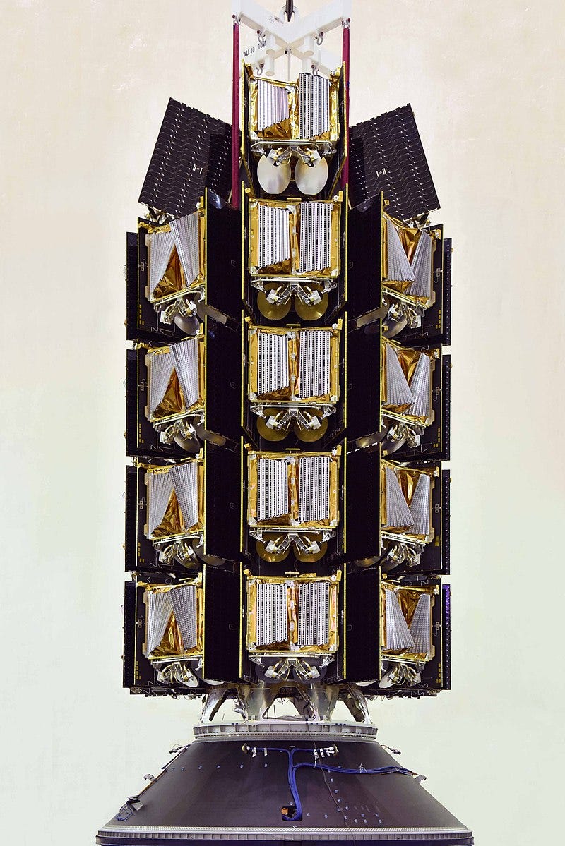 A stack of 36 OneWeb satellites ready for integration to LVM3 rocket for its 14th launch