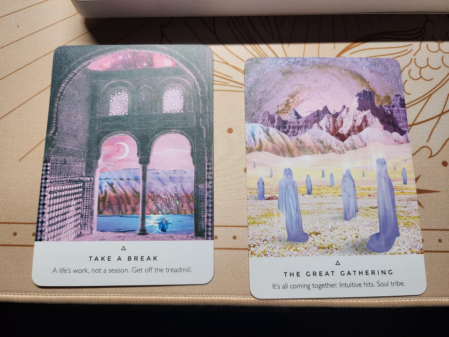 Two cards from the Oracle deck