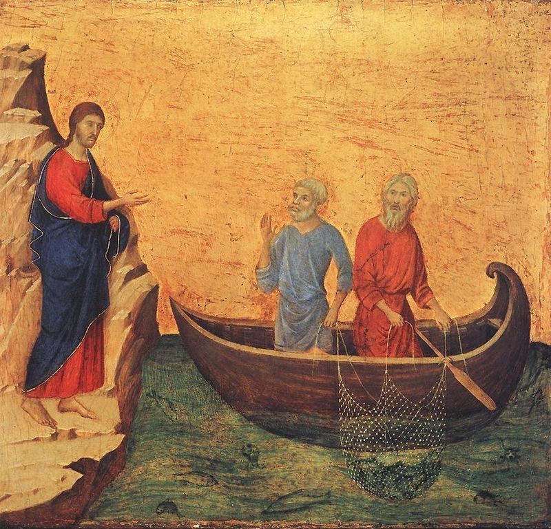 File:Duccio di Buoninsegna - Calling of Peter and Andrew - WGA06774.jpg -  Wikimedia Commons