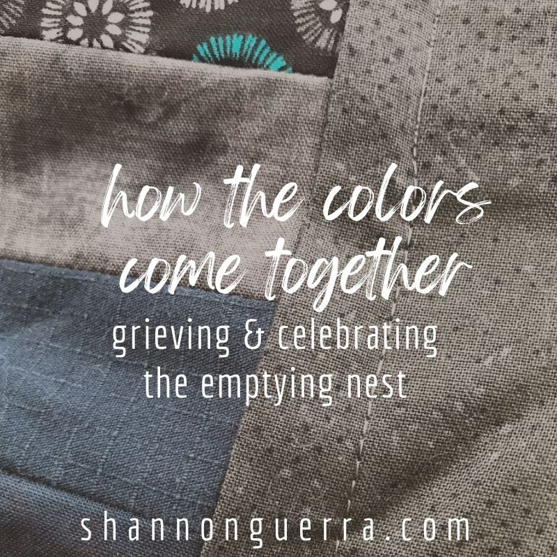 how the colors come together: grieving & celebrating the emptying nest