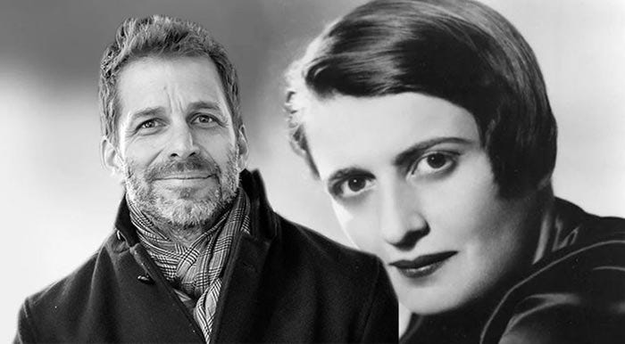 zack snyder goes from dc comics to ayn rand fountainhead