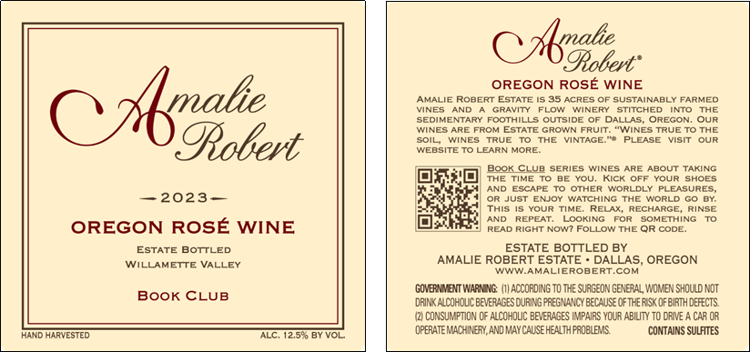 Book Club Series wines from Amalie Robert.