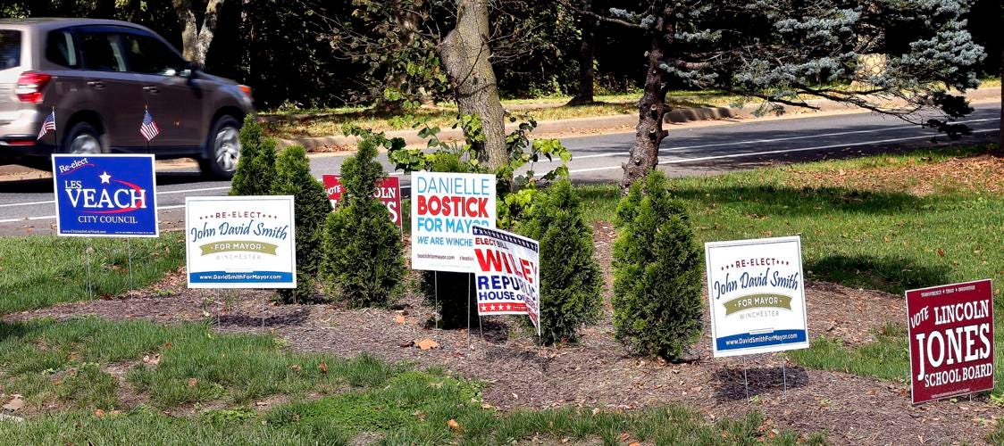 Stolen campaign signs draws ire across the political aisle | Winchester  Star | winchesterstar.com