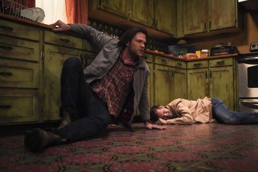 Sam Winchester Jack beaten by Gorgon Supernatural 14.14