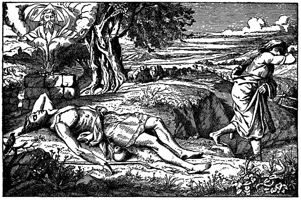 Cain and Abel- Cain Runs Away as Abel Lies Dead on the Ground | ClipArt ETC