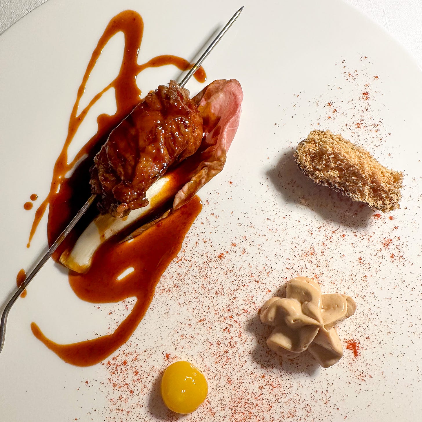 lacquered veal sweetbreads at Amalia restaurant in Paris